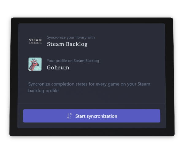 Steam Backlog integration